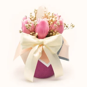 Mini bouquet de tulipanes rosados, 7 unidades