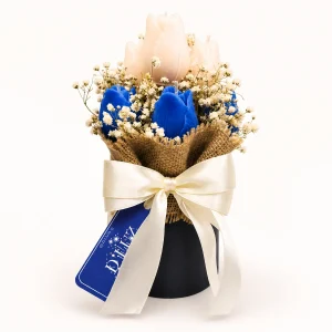 Mini bouquet de tulipanes azules/taxo, 10 unidades